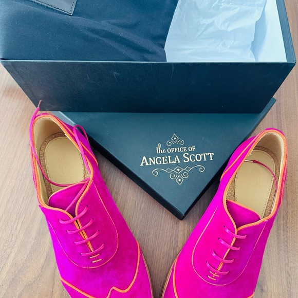 The Office Of Angela Scott Shoes - The Office of Angela Scott Mr. Evans Fuchsia Suede Oxfords